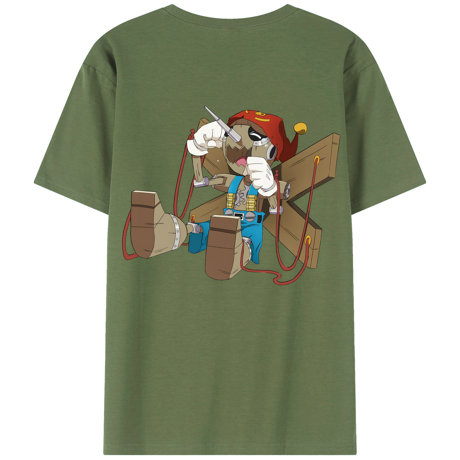 （画像用） Digimon デジタルモンスター/デジモン 綿100％ メンズ半袖Tシャツ（バックプリント） 通気性
